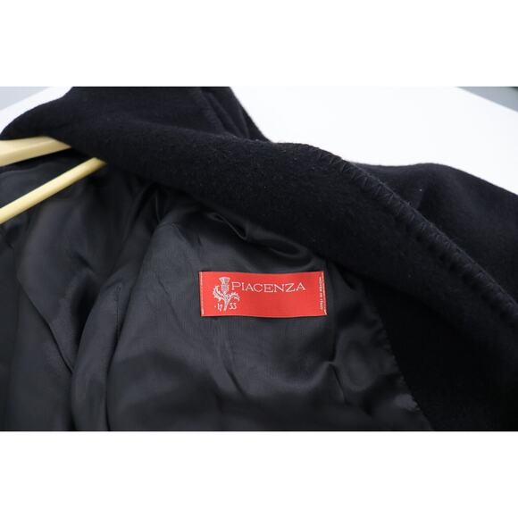 Cinzia Rocca Designer Womens Wool Blend Black Coat US Size 12 Made in Italy - Picture 6 of 16